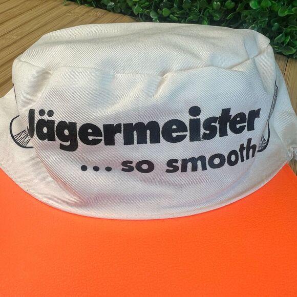 Vtg Jagermeister So Smooth Double Bill Painters Hat Cap 1990s Stretch Fit NOS - Picture 7 of 7